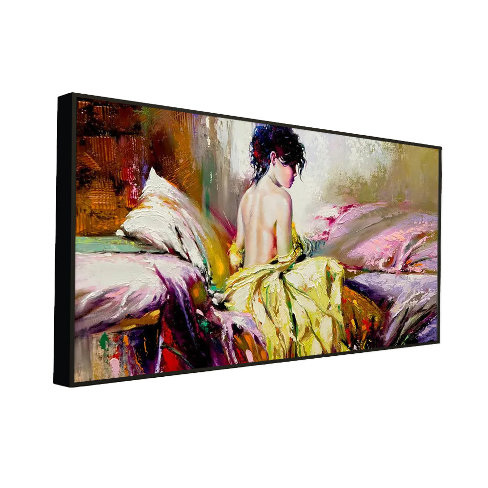 Beautiful Lady Canvas Art with Wall Painting