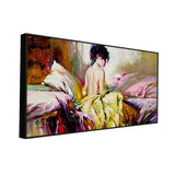 Beautiful Lady Canvas Art with Wall Painting
