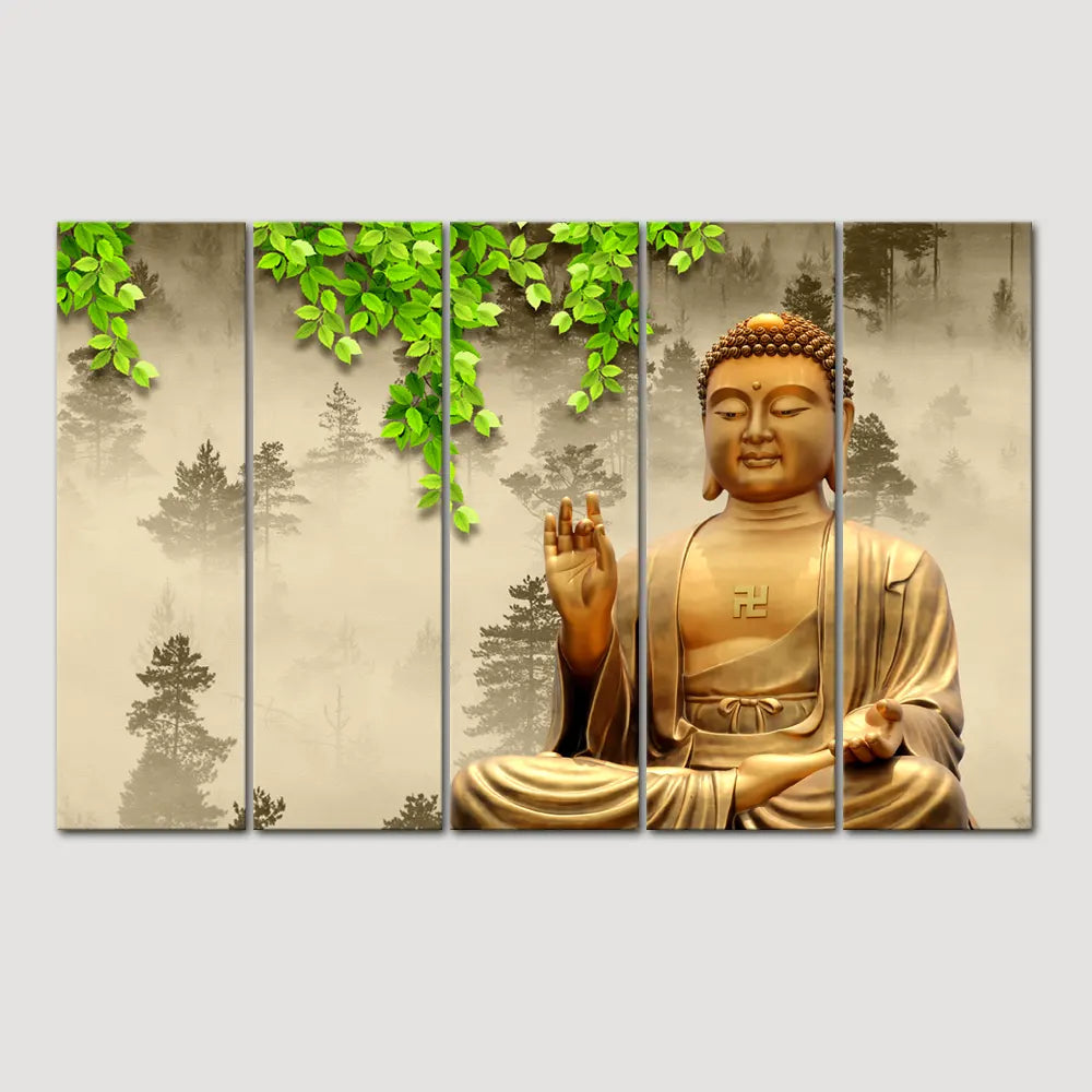 Meditating Buddha Stretched Canvas Painting