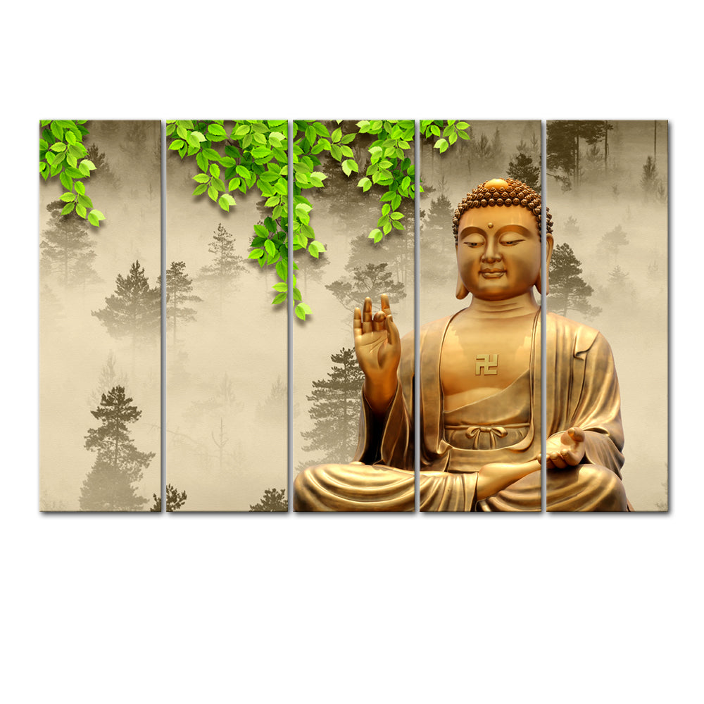 Meditating Buddha Stretched Canvas Painting