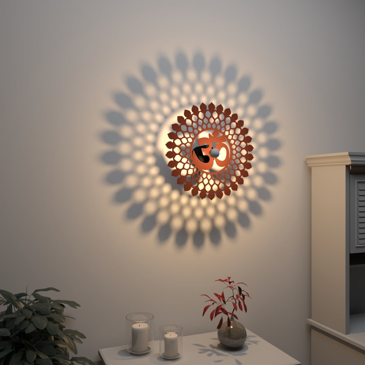 Om Mandala Shadow Lamp Light