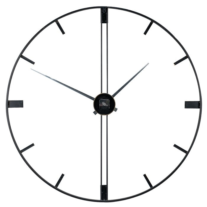 Black Round Style Metal Wall Clock