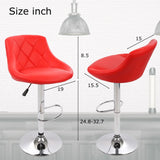 Easy Back Rest Coral Red Comfy Leatherette Bar Stool / Long Chair