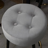 Plush Comfy Velvet Grey Bar Stool / High Stool