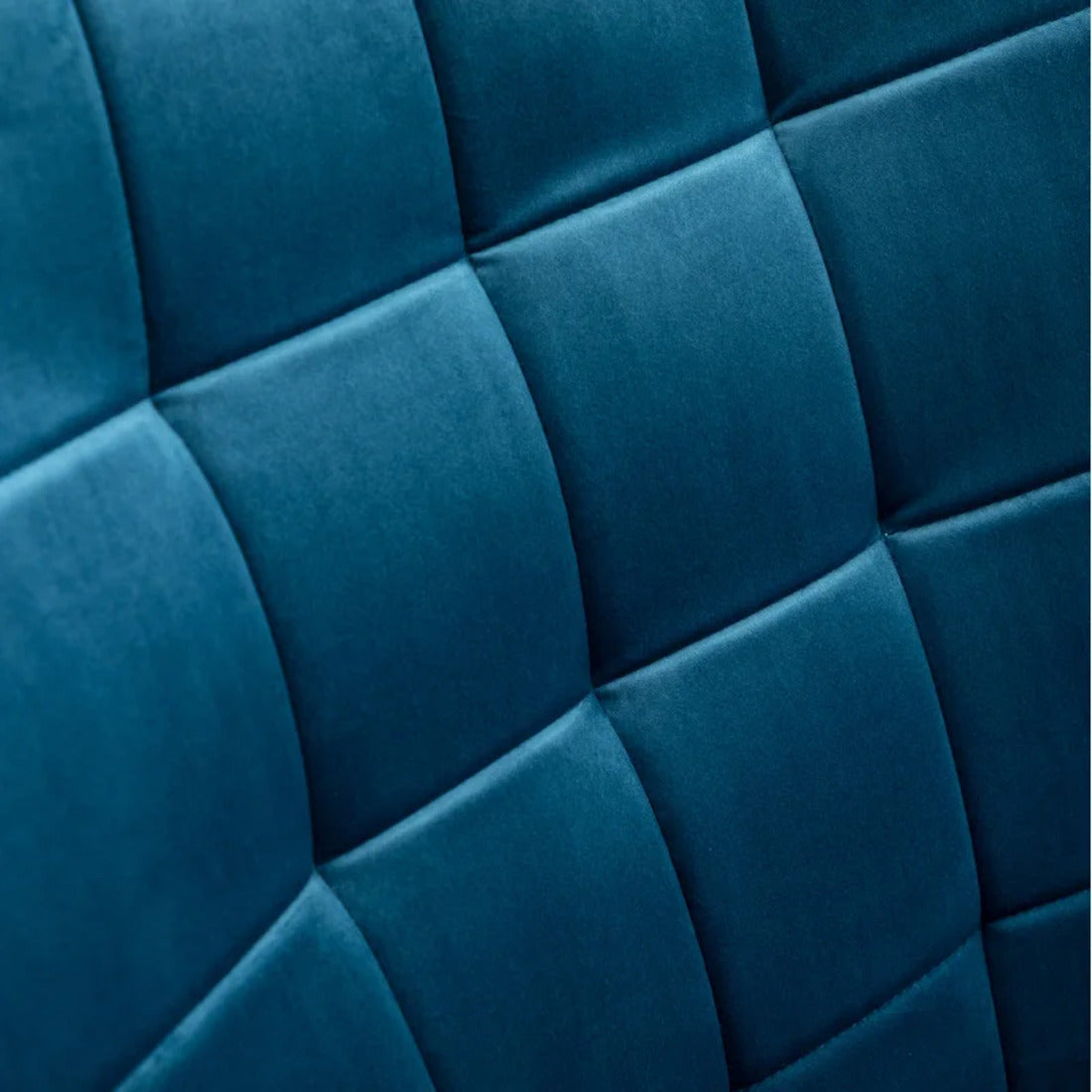 Tufted Curvy Long Back Sea Blue Lounge Chair With Ottoman
