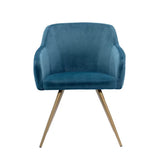 Aesthetic Blue Velvet Accent Chair