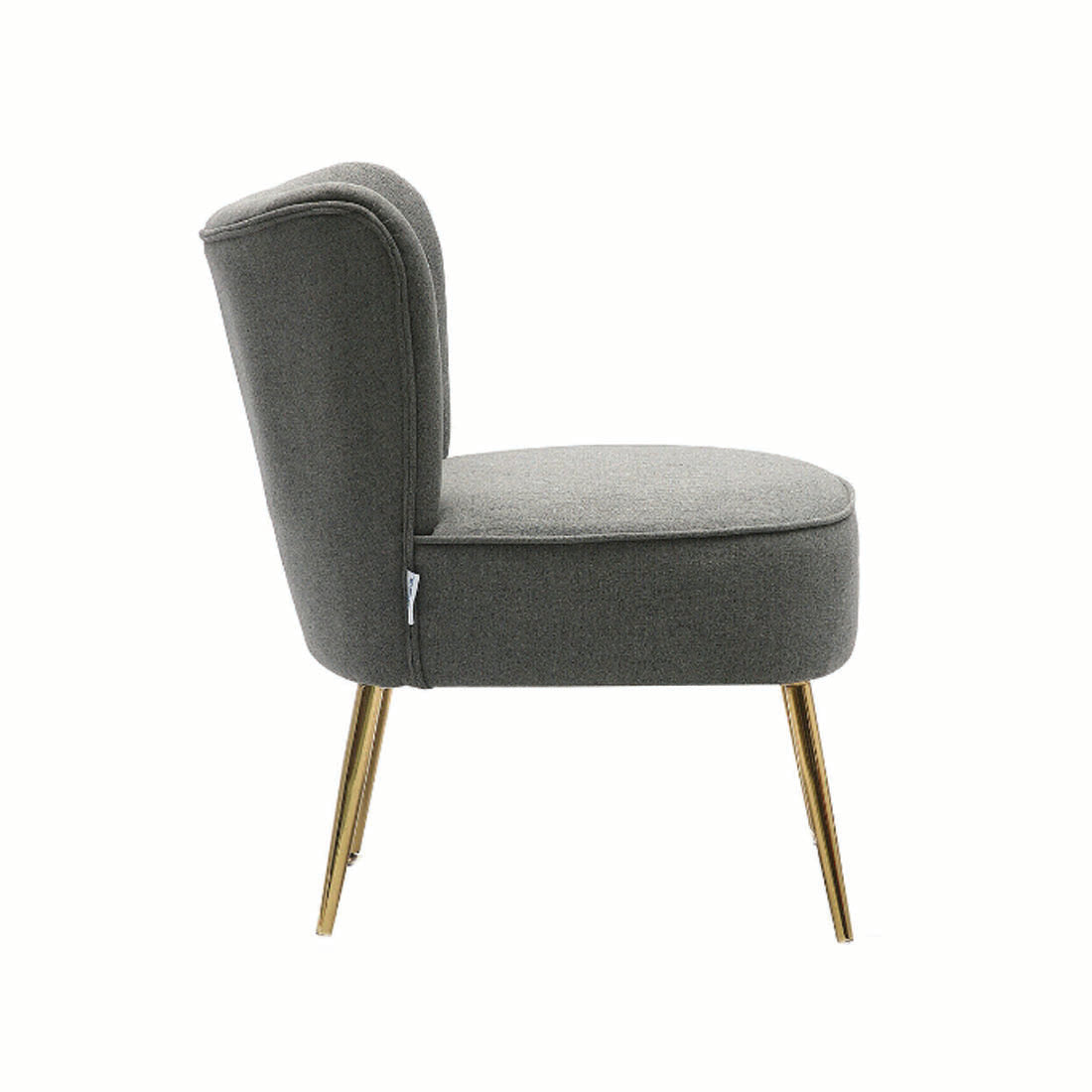 Grey Deep Cushioning Comfy Velvet Lounge Chair