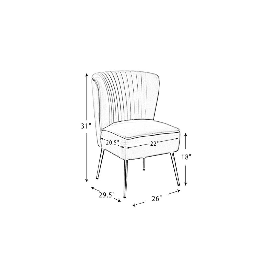 Classic Curved Back Grey Velvet Lounge Chair