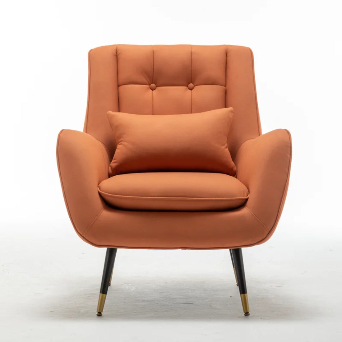 Saffron Thick Padded Velvet Armchair with Cushion