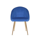 Golden Legged Luxury Blue Velvet Accent Chair