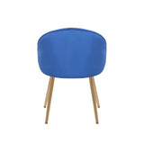 Golden Legged Luxury Blue Velvet Accent Chair