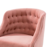 Velvet Clemence Pink Task Chairs/Study Chair/Office Chair for Study Room, Office, Swivel Armchair with Gold Base