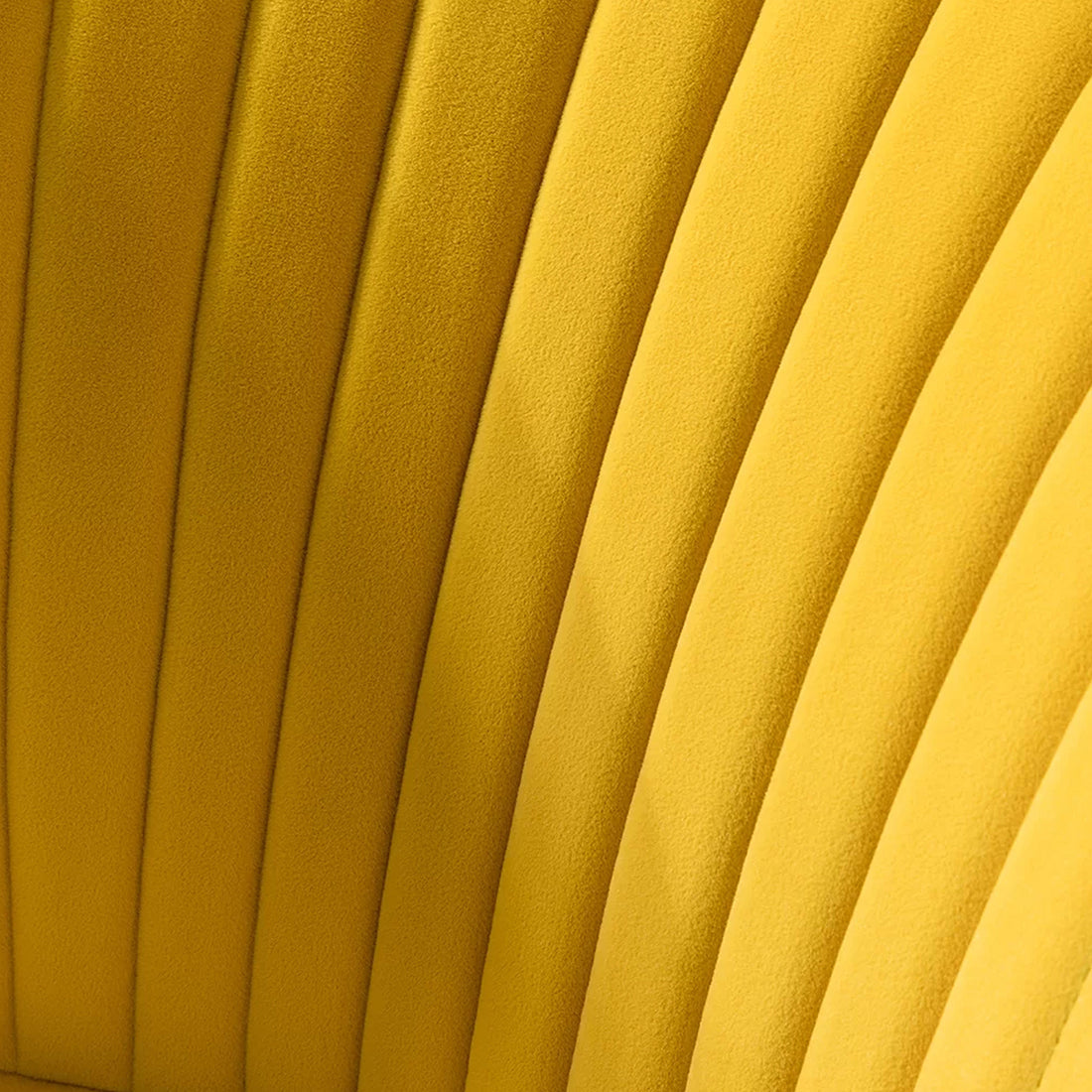 Classic Curved Back Yellow Velvet Lounge Chair