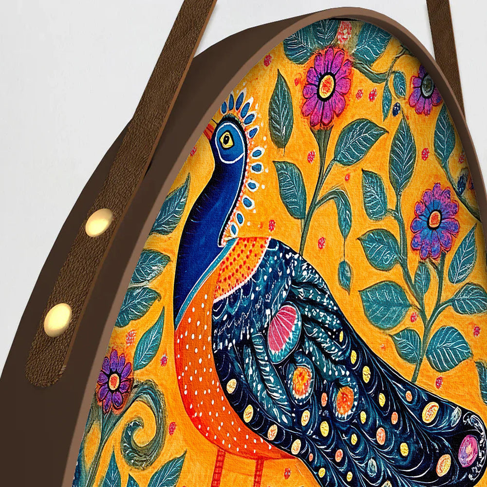 Madhubani Art Round Framed Canvas Wall Decorative Paintings - Set of 3