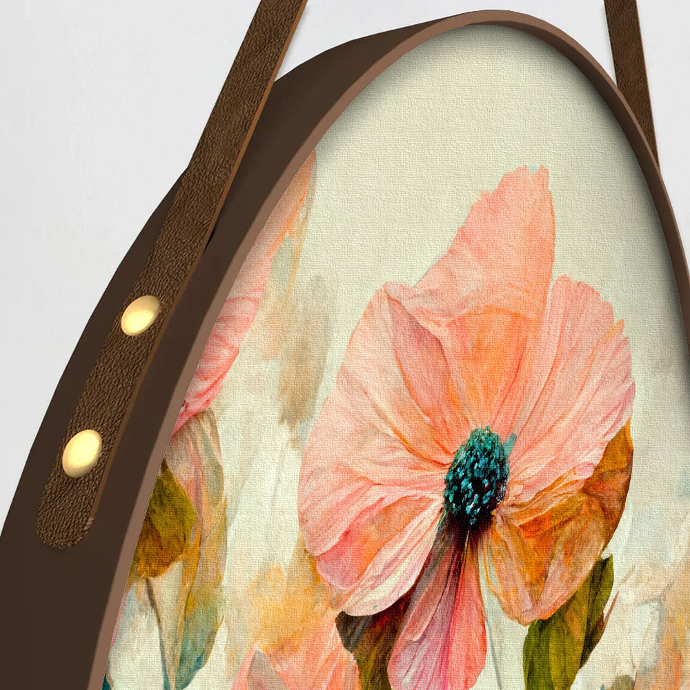 Elegant Pink Floral Round Framed Canvas Wall Paintings - Set of 3