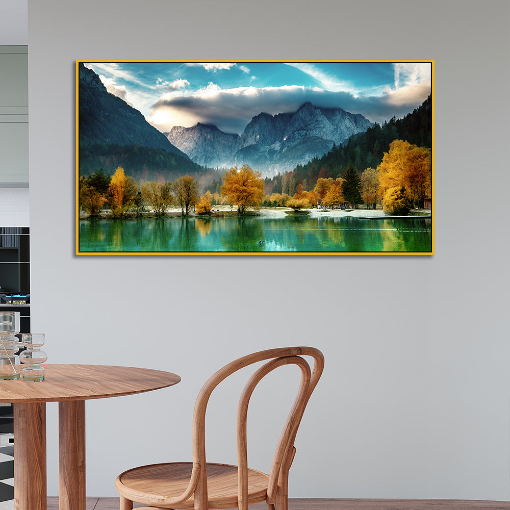 Panoramic Triglav Mountain Peak at Sunrise Canvas Wall Painting