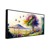 Panoramic Blooming Trees Multicolor Nature Landscape Canvas Wall Painting