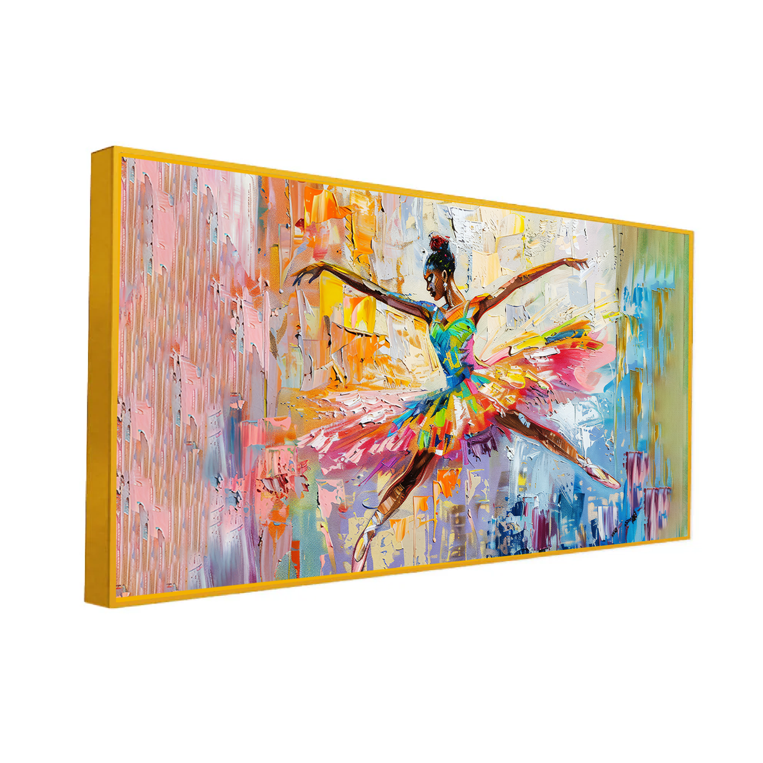 Ballerina Colorful Abstract Canvas Wall Painting