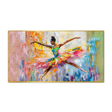 Ballerina Colorful Abstract Canvas Wall Painting