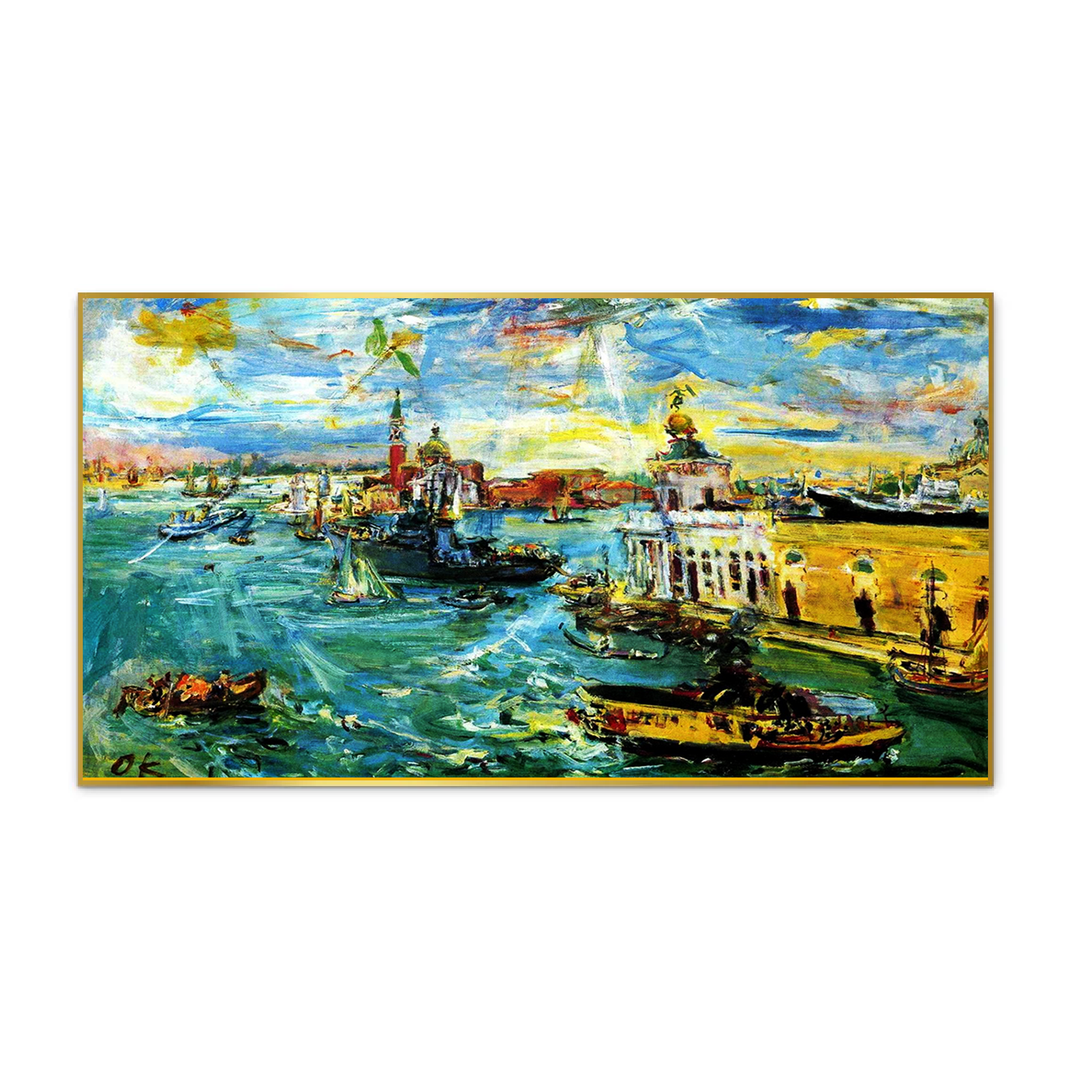 Famous Painting Oscar Kokoshka Print on Canvas, "Venice Adgana"