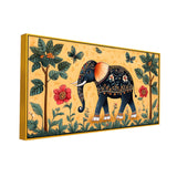 Classical Madhubani Painting with Nature & Elephant