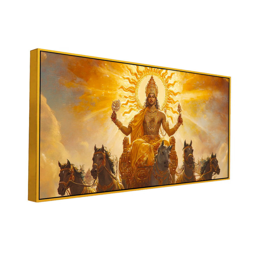 Divine Surya Dev Vastu Canvas Wall Painting for Home & Office Décor