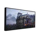 Beautiful Canvas Painting of  Devotional Himalayan Shrine Kedarnath temple
