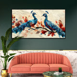 Peacock Pair Vastu Canvas Wall Painting for Home and Office Décor