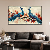 Peacock Pair Vastu Canvas Wall Painting for Home and Office Décor