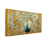 Peacock with Gold Accents Vastu Canvas Wall Painting