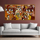 Radha Krishna Rasleela Large Canvas Wall Painting