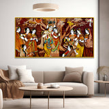 Radha Krishna Rasleela Large Canvas Wall Painting