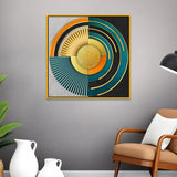 Modern Abstract Geometric 3D Textured Circle Design Canvas Wall Painting