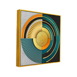 Modern Abstract Geometric 3D Textured Circle Design Canvas Wall Painting