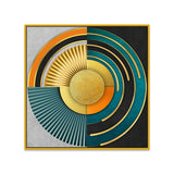 Modern Abstract Geometric 3D Textured Circle Design Canvas Wall Painting
