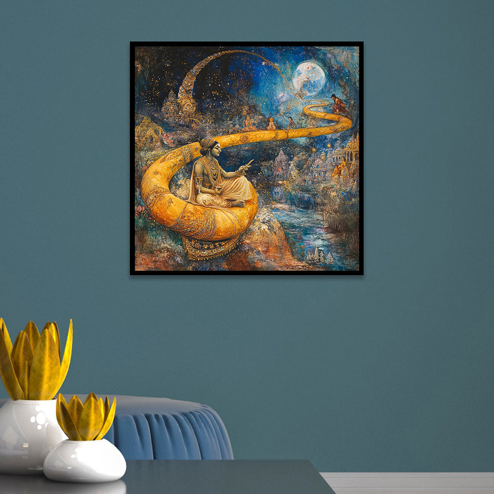 Divine Cosmic Journey – Spiritual Indian Canvas Wall Painting