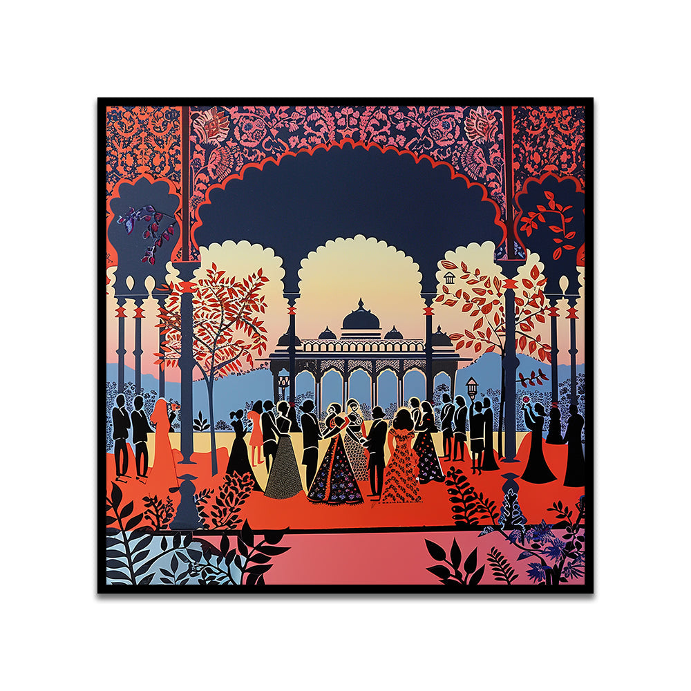 Elegant Rajasthani Canvas Wall Painting for Home and Office Décor