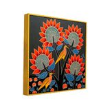 Tribal Folk Art Square Canvas Wall Painting for Home and Office Décor