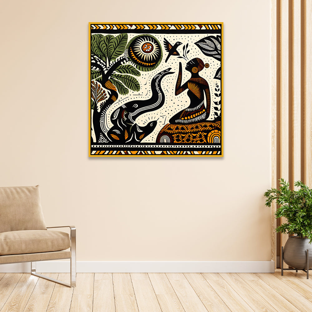 Elegant Abstract Textured Canvas Wall Painting
