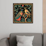 Traditional Indian Folk Art Bird Canvas Wall Painting for Home Décor