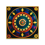 Vibrant Traditional Circular Floral Design Mandala Art Canvas Wall Painting