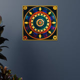 Vibrant Traditional Circular Floral Design Mandala Art Canvas Wall Painting