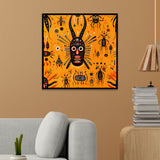 Tribal Mask Bold Abstract Tribal-Inspired Canvas Wall Painting
