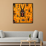 Tribal Mask Bold Abstract Tribal-Inspired Canvas Wall Painting