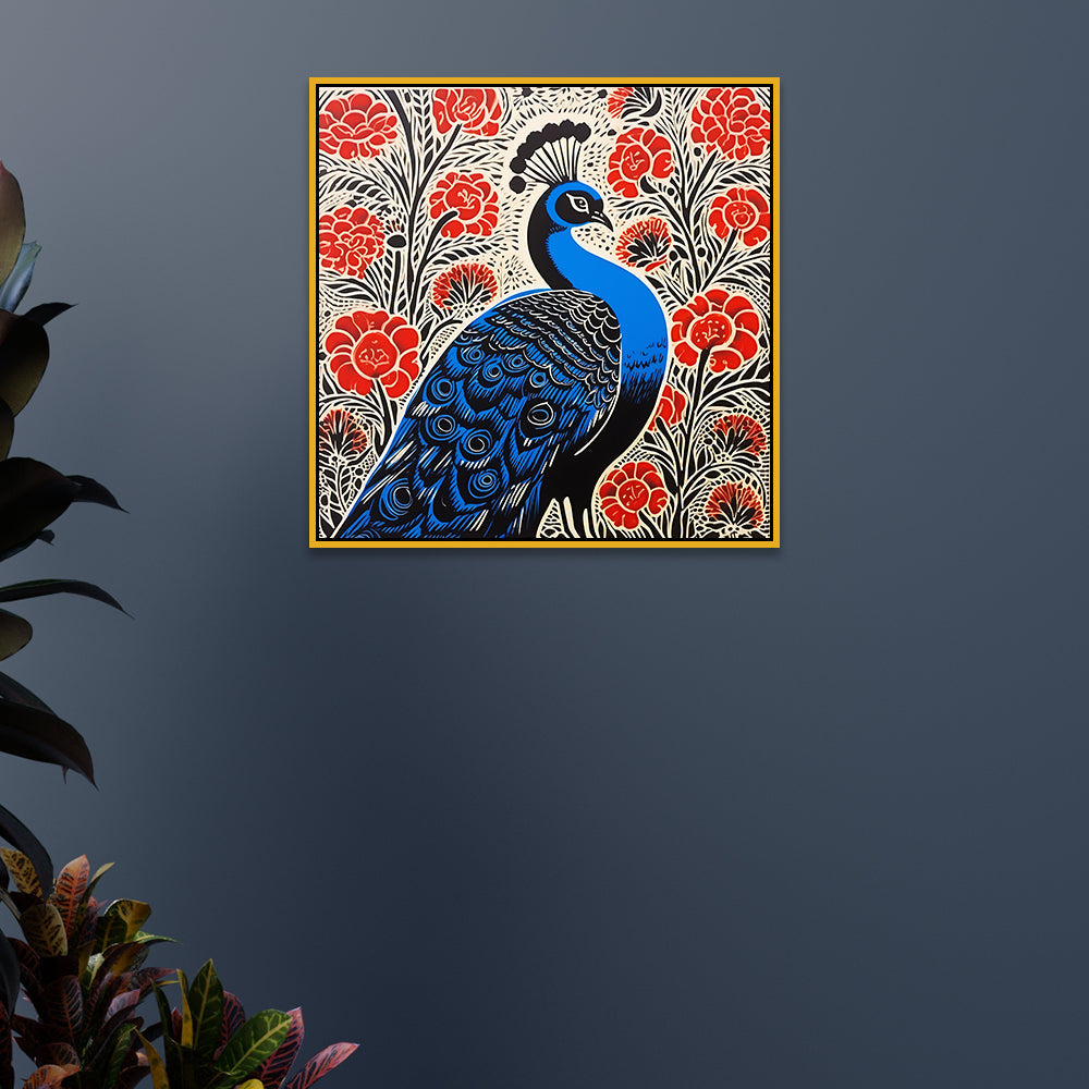Majestic Peacock Canvas Wall Painting for Home and Office Décor