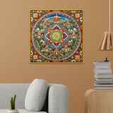Sacred Mandala Traditional Tibetan Style Spiritual Canvas Wall Painting