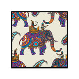 Traditional Indian Folk Art Royal Elephant Canvas Wall Painting