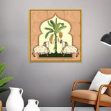 Kamdhenu Cow Vastu Prosperity Pichwai Cotton Canvas Wall Painting