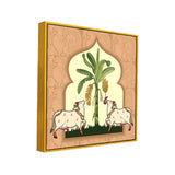 Kamdhenu Cow Vastu Prosperity Pichwai Cotton Canvas Wall Painting