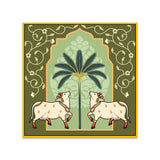 Kamdhenu Cow Vastu Prosperity Cotton Canvas Wall Painting